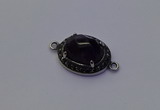 NGC5528 16*20mm oval amethyst gemstone connectors wholesale