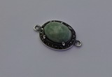 NGC5537 16*20mm oval amazonite gemstone connectors wholesale