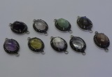 NGC5545 16*20mm oval mixed gemstone connectors wholesale