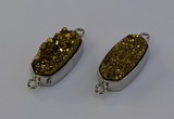 NGC5550 10*22mm - 12*25mm freeform plated druzy quartz connectors