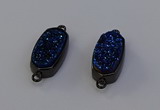 NGC5575 10*22mm - 12*25mm freeform plated druzy quartz connectors