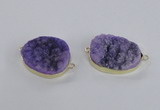 NGC562 18*25mm - 25*30mm freeform druzy agate connectors wholesale