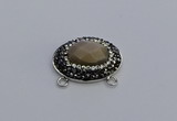 NGC5655 18*25mm faceted oval moonstone gemstone connectors