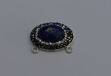 NGC5659 18*25mm faceted oval lapis lazuli gemstone connectors