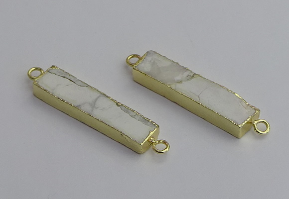 NGC5680 10*40mm rectangle white howlite connectors wholesale