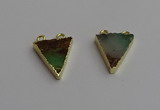 NGC5693 16*20mm triangle australia chrysoprase connectors