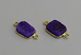 NGC5702 12*16mm rectangle druzy agate connectors wholesale