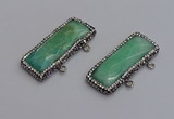 NGC5745 15*40mm rectangle amazonite gemstone connectors