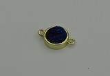 NGC5783 12mm coin plated druzy agate connectors wholesale