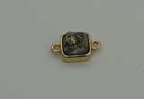 NGC5788 10*10mm square plated druzy agate connectors wholesale