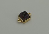 NGC5792 10*10mm square plated druzy agate connectors wholesale