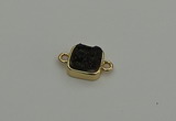 NGC5794 10*10mm square plated druzy agate connectors wholesale