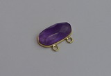 NGC5812 13*25mm faceted oval amethyst connectors wholesale