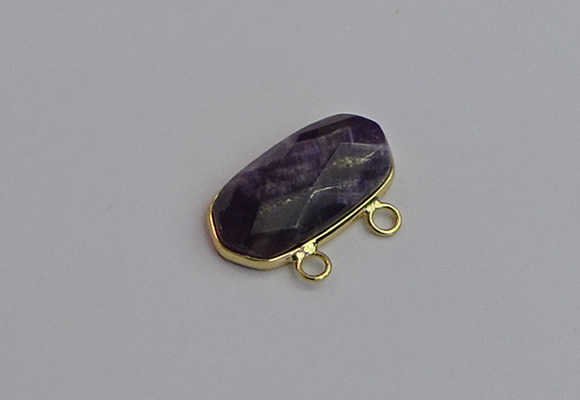 NGC5814 13*25mm faceted oval amethyst connectors wholesale