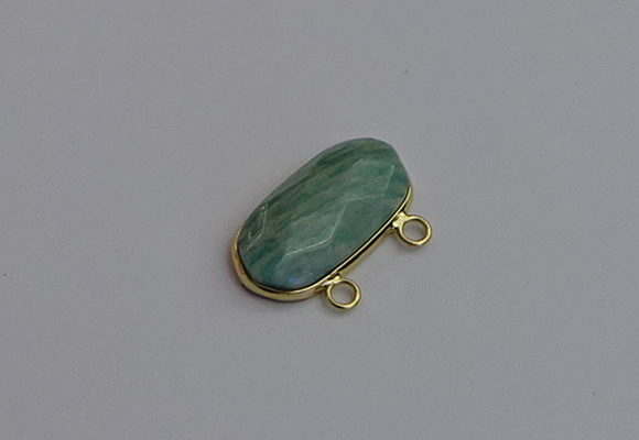 NGC5818 13*25mm faceted oval amazonite connectors wholesale