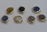 NGC5832 15mm coin plated druzy agate connectors wholesale