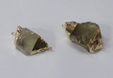 NGC584 18*25mm - 20*30mm nuggets lemon quartz gemstone connectors