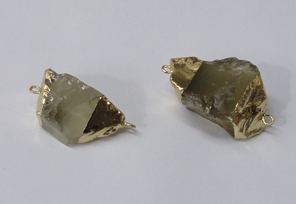 NGC584 18*25mm - 20*30mm nuggets lemon quartz gemstone connectors