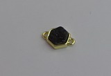 NGC5857 12*12mm hexagon plated druzy agate connectors wholesale