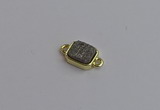 NGC5860 10*12mm rectangle plated druzy agate connectors wholesale