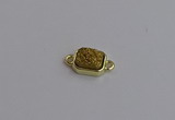 NGC5861 10*12mm rectangle plated druzy agate connectors wholesale