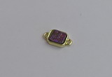 NGC5863 10*12mm rectangle plated druzy agate connectors wholesale