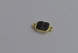 NGC5867 10*12mm rectangle plated druzy agate connectors wholesale