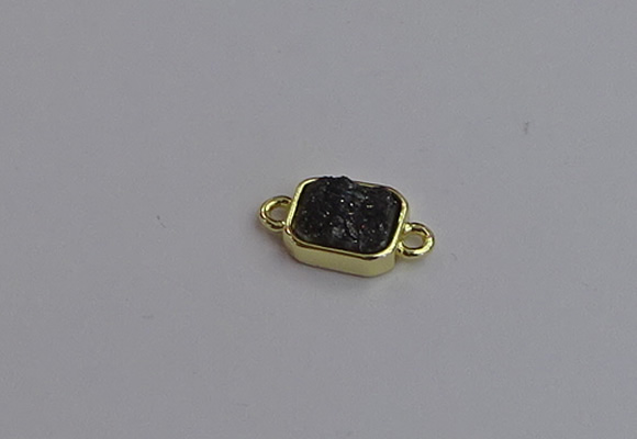 NGC5867 10*12mm rectangle plated druzy agate connectors wholesale