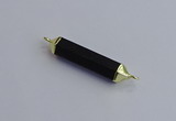 NGC5955 8*40mm tube black agate connectors wholesale