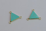 NGC5986 15*16mm triangle white howlite turquoise connectors