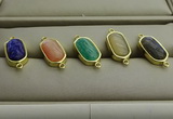 NGC5998 10*16mm oval mixed gemstone connectors wholesale