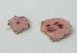 NGC603 15*20mm - 30*35mm freeform druzy agate connectors wholesale