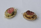 NGC611 22*30mm - 25*35mm freeform druzy agate connectors wholesale