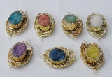 NGC615 22*30mm - 25*35mm freeform druzy agate connectors wholesale