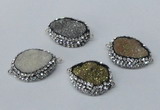 NGC640 20*28mm - 25*30mm freeform plated druzy agate connectors