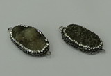 NGC6501 20*35mm freeform druzy agate connectors wholesale