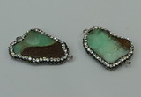 NGC6503 18*25mm - 20*35mm freeform australia chrysoprase connectors