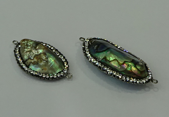 NGC6513 18*25mm - 20*35mm freeform abalone shell connectors