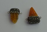 NGC6530 15*30mm - 20*40mm arrowhead agate gemstone connectors