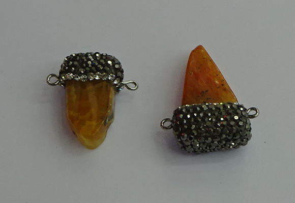 NGC6530 15*30mm - 20*40mm arrowhead agate gemstone connectors