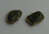 NGC6550 18*25mm - 25*30mm freeform labradorite connectors