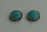 NGC6552 18mm flat round turquoise connectors wholesale