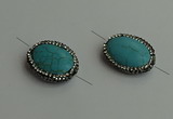 NGC6555 20*25mm oval turquoise connectors wholesale