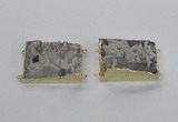 NGC661 25*30mm - 30*40mm rectangle druzy agate connectors wholesale