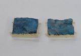 NGC662 25*30mm - 30*40mm rectangle druzy agate connectors wholesale