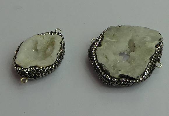 NGC6622 25*35mm - 35*40mm freeform druzy agate connectors