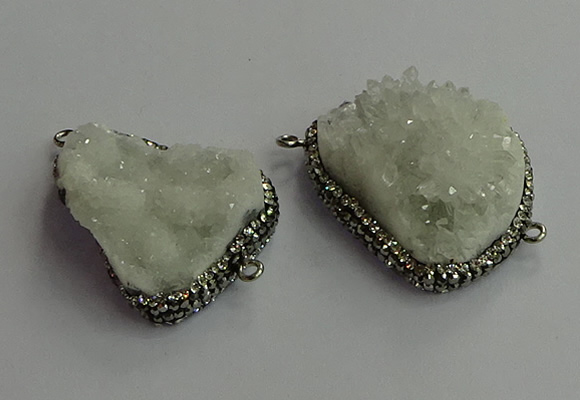 NGC6642 25*35mm - 30*40mm freeform druzy agate connectors