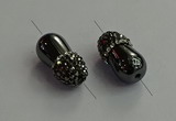 NGC6644 10*22mm teardrop hematite connectors wholesale