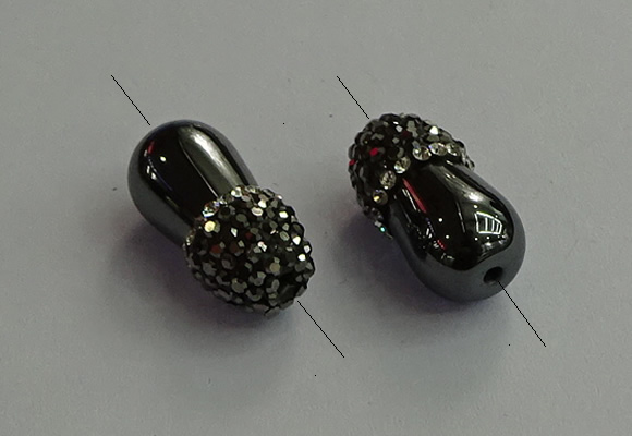 NGC6644 10*22mm teardrop hematite connectors wholesale