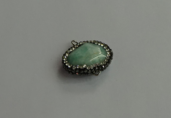 NGC6658 18*25mm faceted freeform amazonite connectors